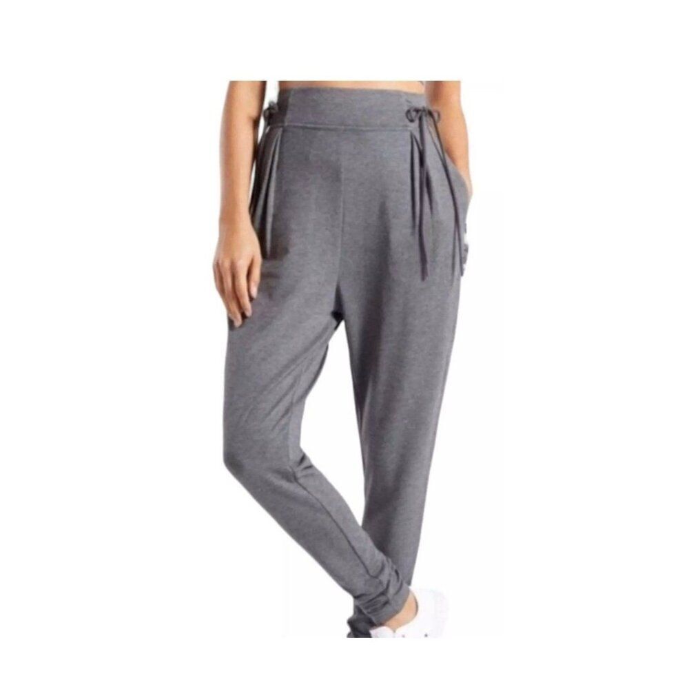 FB7 Gymshark Slounge Cinched Waist Joggers Medium Womens Workout Warmup Gray